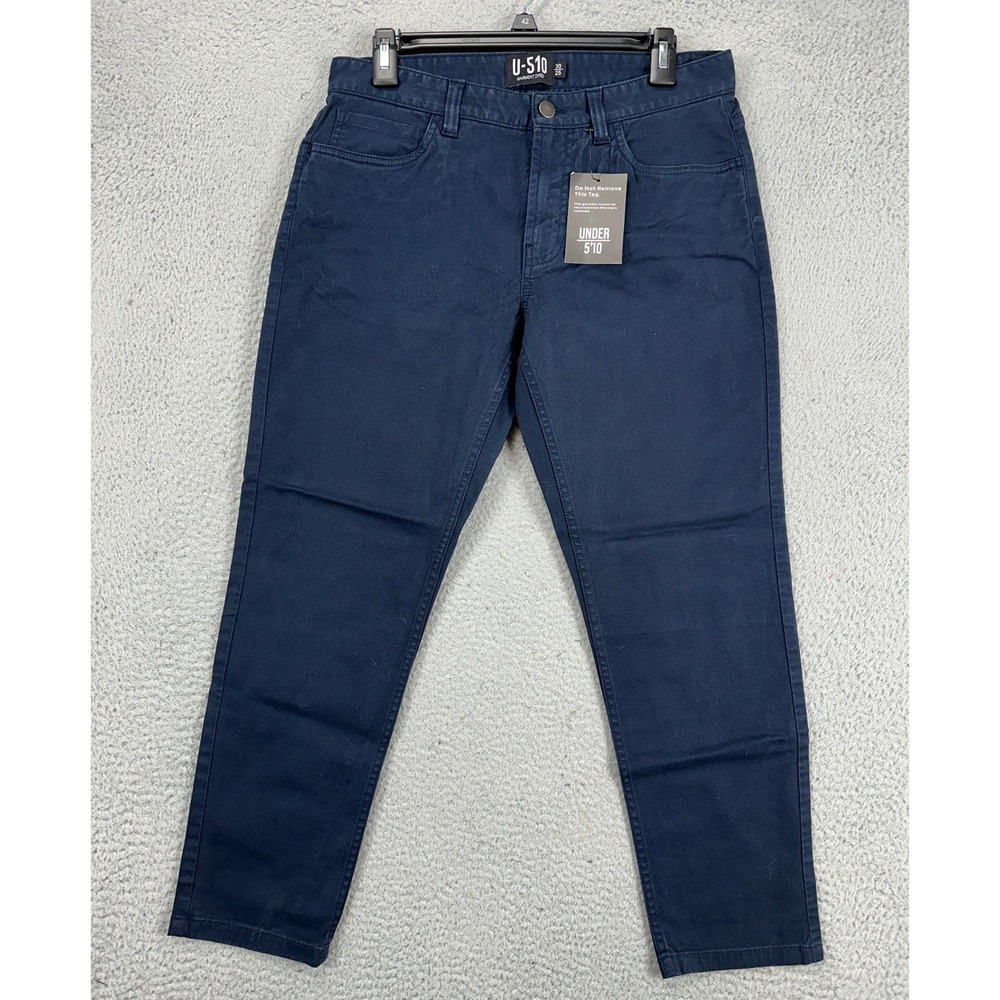 U-510 Garment Dyed Twill 5 Pocket Pants Mens 30X25 Navy Blue Casual Stretch NEW